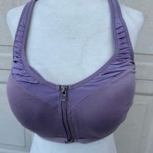 Women's Purple Zipper Front Sports Bran VSX